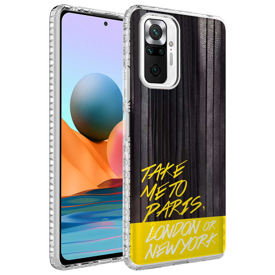 Xiaomi Redmi Note 10 Pro Kılıf Airbag Kenarlı Renkli Desenli Silikon Zore Elegans Kapak NO3