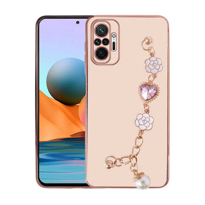 Xiaomi Redmi Note 10 Pro Kılıf El Tutamaçlı Kamera Korumalı Zore Taka Silikon Kapak Pembe