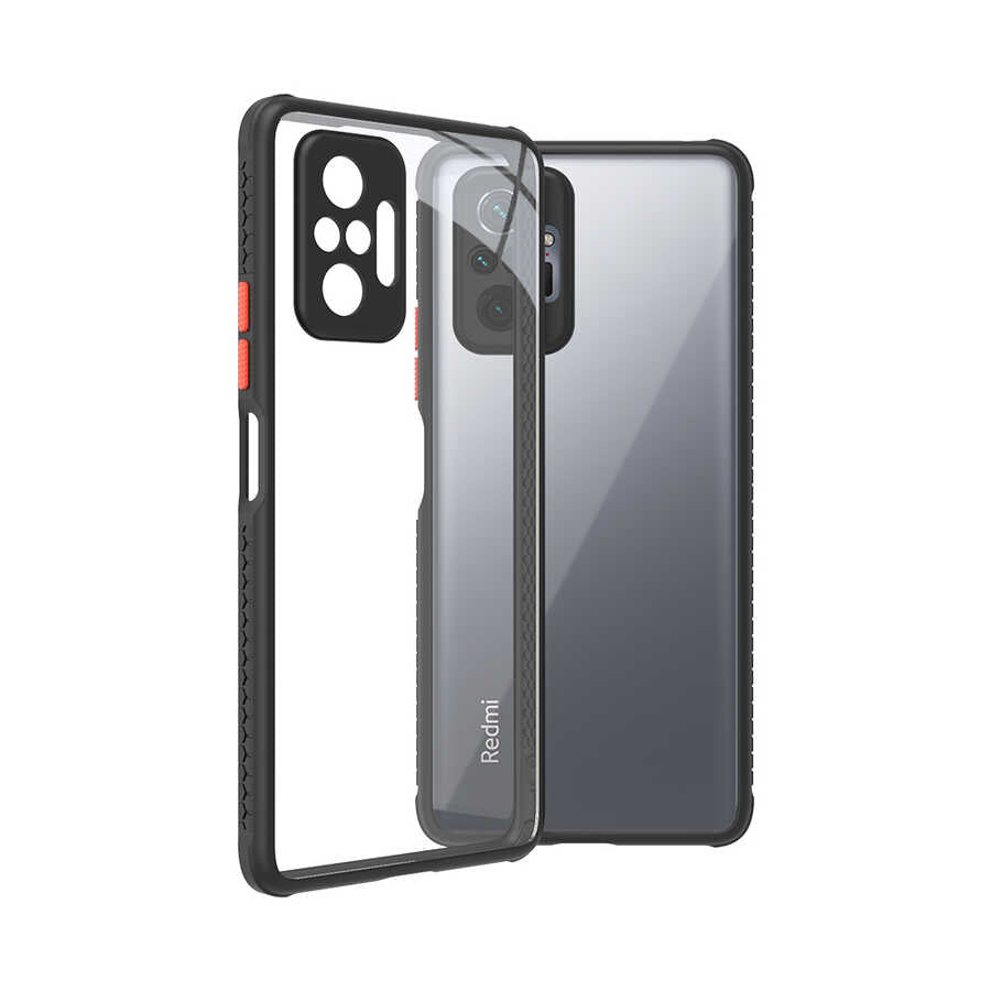 Xiaomi Redmi Note 10 Pro Kılıf Zore Kaff Kapak Siyah