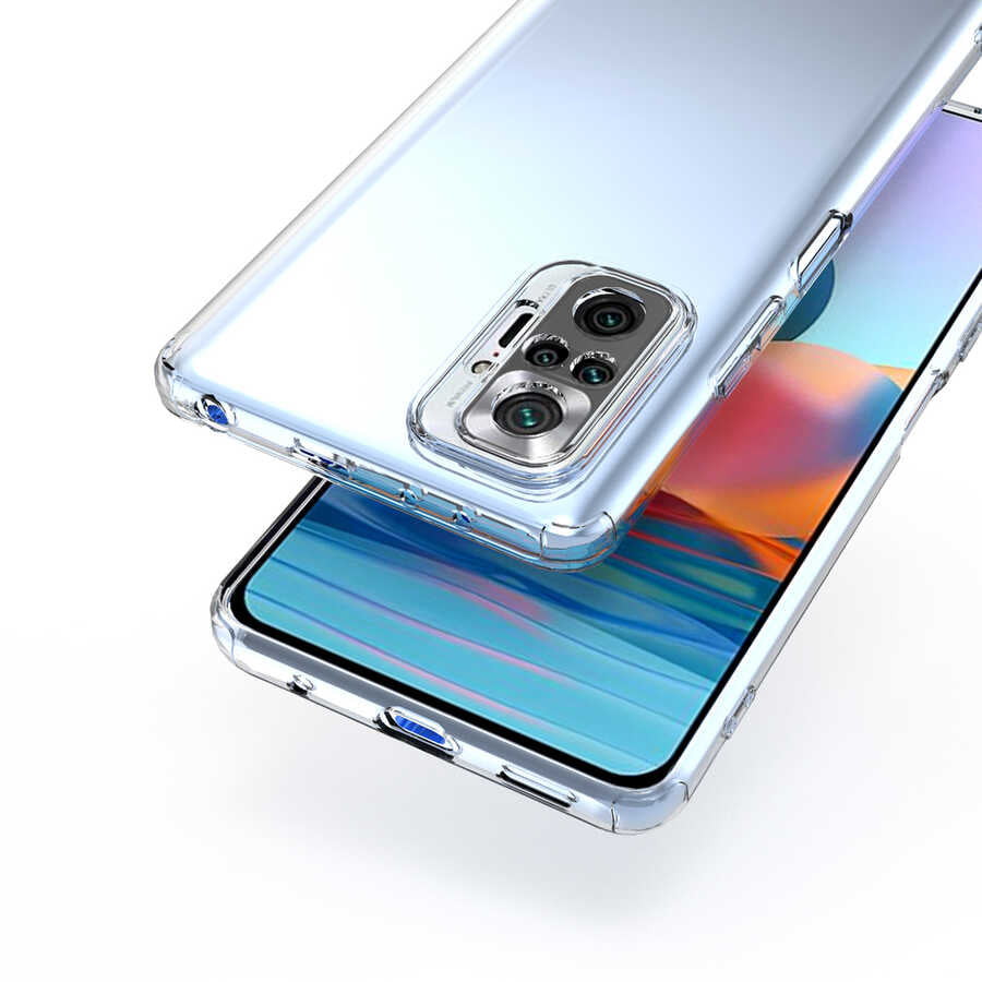 Xiaomi Redmi Note 10 Pro Kılıf Zore Kamera Korumalı Süper Silikon Kapak Renksiz