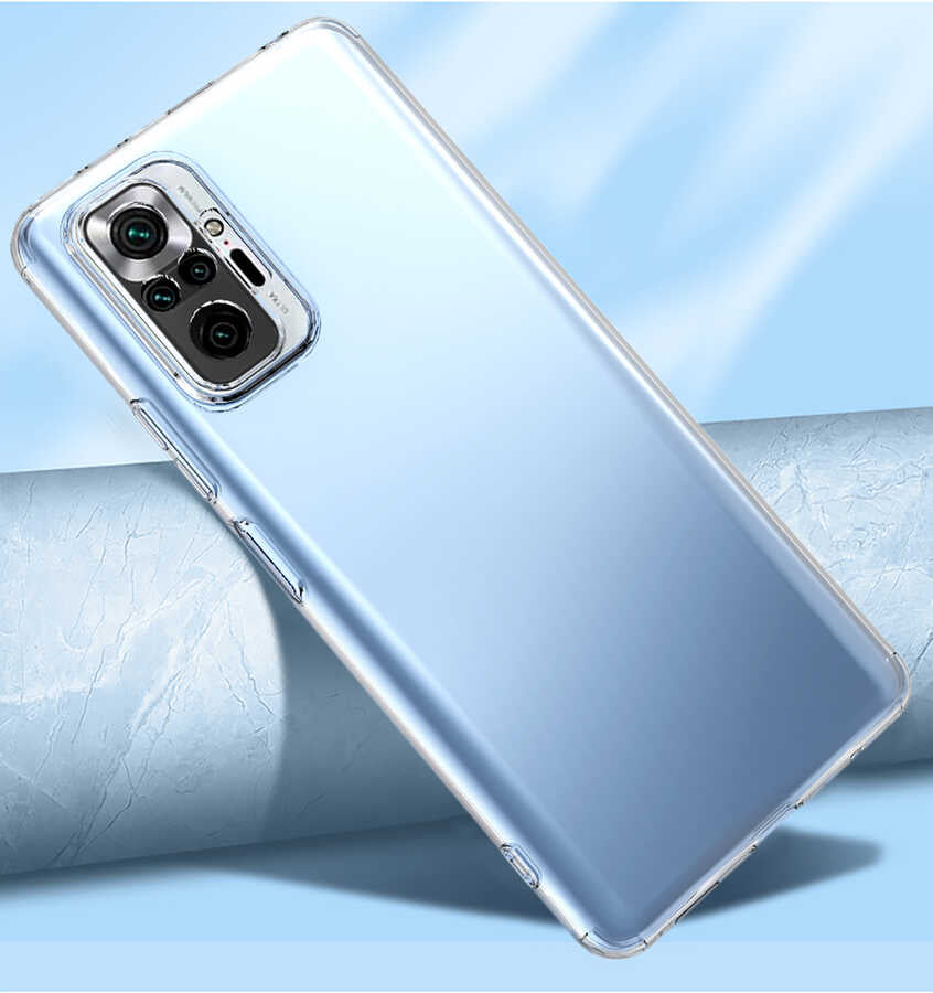 Xiaomi Redmi Note 10 Pro Kılıf Zore Kamera Korumalı Süper Silikon Kapak Renksiz