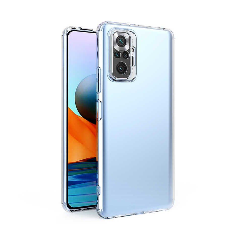 Xiaomi Redmi Note 10 Pro Kılıf Zore Kamera Korumalı Süper Silikon Kapak Renksiz