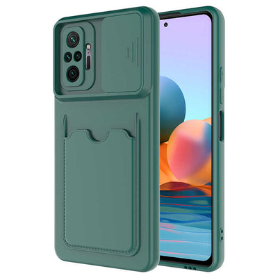Xiaomi Redmi Note 10 Pro Kılıf Zore Kartix Kapak Koyu Yeşil