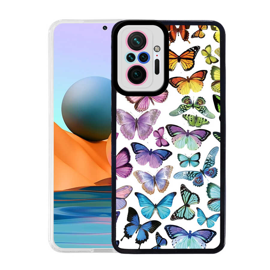 Xiaomi Redmi Note 10 Pro Kılıf Zore M-Fit Desenli Kapak Butterfly No3