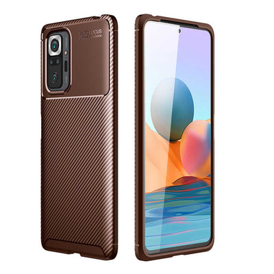 Xiaomi Redmi Note 10 Pro Kılıf Zore Negro Silikon Kapak Kahverengi