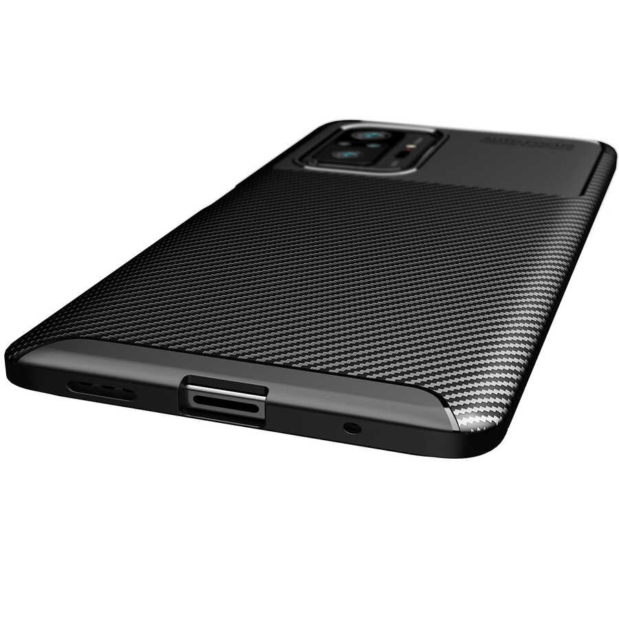 Xiaomi Redmi Note 10 Pro Kılıf Zore Negro Silikon Kapak Kahverengi