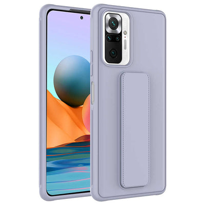 Xiaomi Redmi Note 10 Pro Kılıf Zore Qstand Kapak Mürdüm