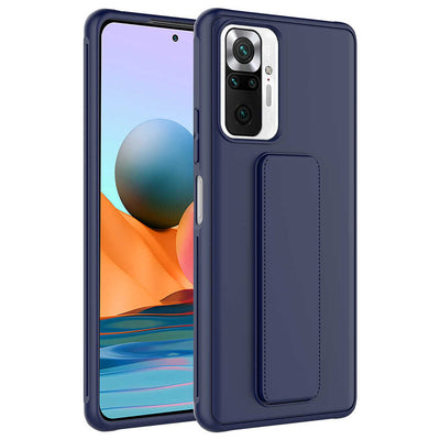 Xiaomi Redmi Note 10 Pro Kılıf Zore Qstand Kapak Lacivert