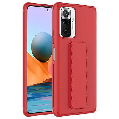 Xiaomi Redmi Note 10 Pro Kılıf Zore Qstand Kapak Kırmızı