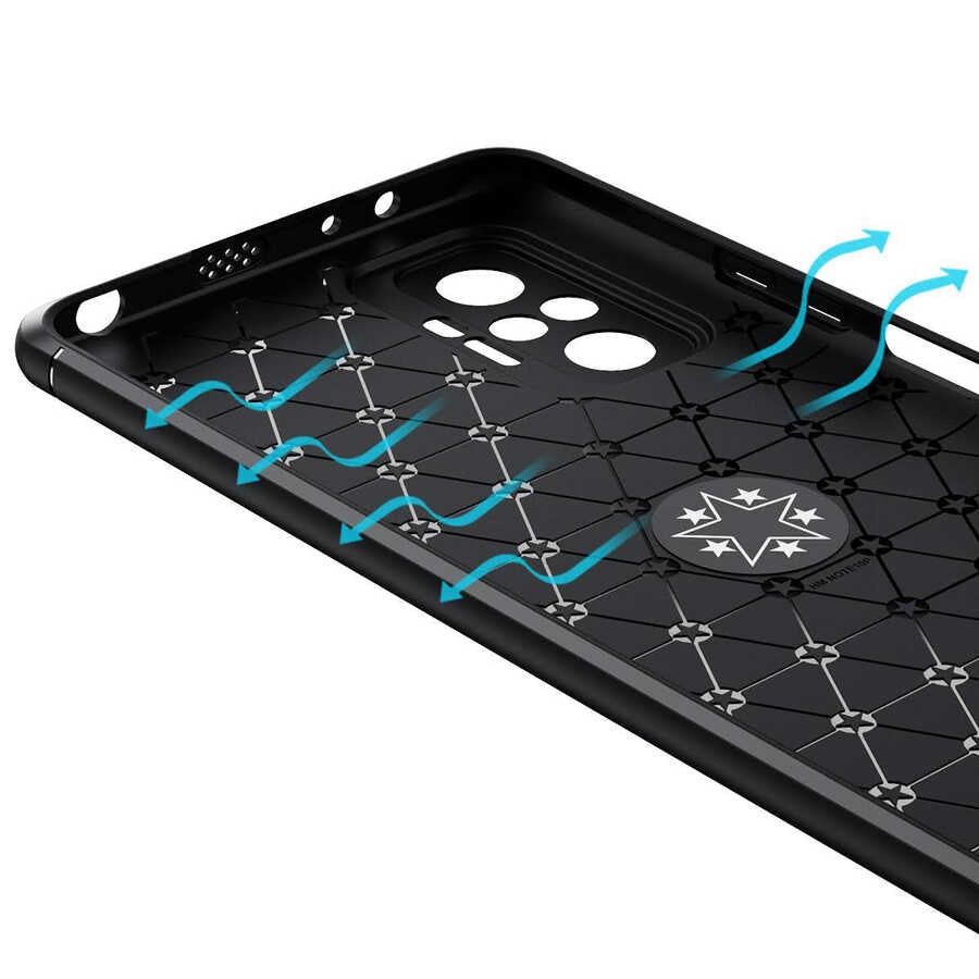 Xiaomi Redmi Note 10 Pro Kılıf Zore Ravel Silikon Kapak Siyah