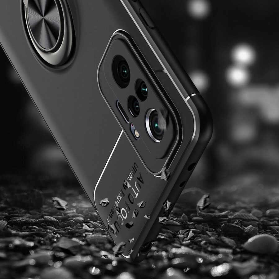 Xiaomi Redmi Note 10 Pro Kılıf Zore Ravel Silikon Kapak Siyah-Rose Gold