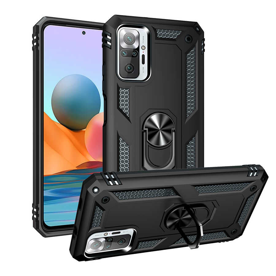 Xiaomi Redmi Note 10 Pro Kılıf Zore Vega Kapak Siyah