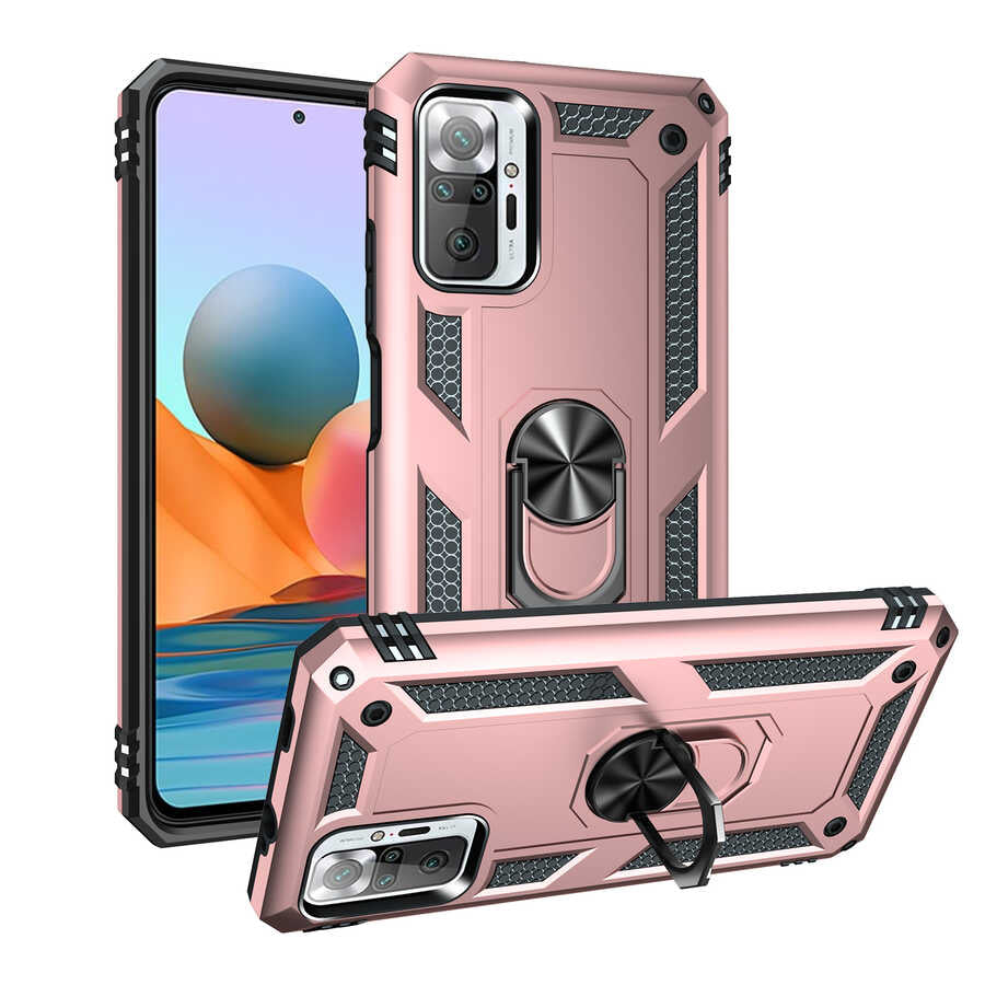 Xiaomi Redmi Note 10 Pro Kılıf Zore Vega Kapak Rose Gold
