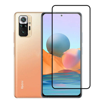 Xiaomi Redmi Note 10 Pro Zore Kenarları Kırılmaya Dayanıklı Cam Ekran Koruyucu Siyah