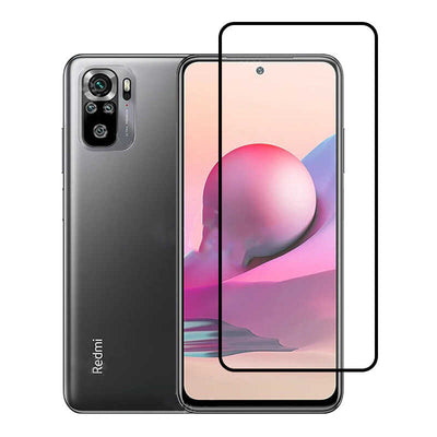 Xiaomi Redmi Note 10 Zore Kenarları Kırılmaya Dayanıklı Cam Ekran Koruyucu Siyah