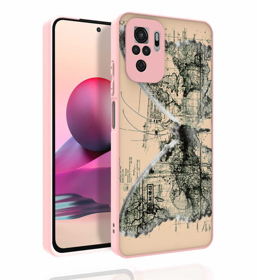 Xiaomi Redmi Note 10S Kılıf Desenli Kamera Korumalı Parlak Zore Nora Kapak NO4