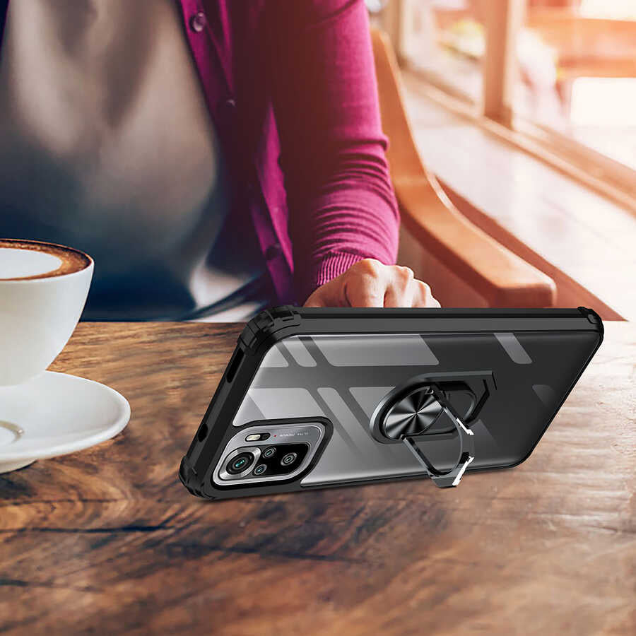 Xiaomi Redmi Note 10S Kılıf Zore Mola Kapak Siyah