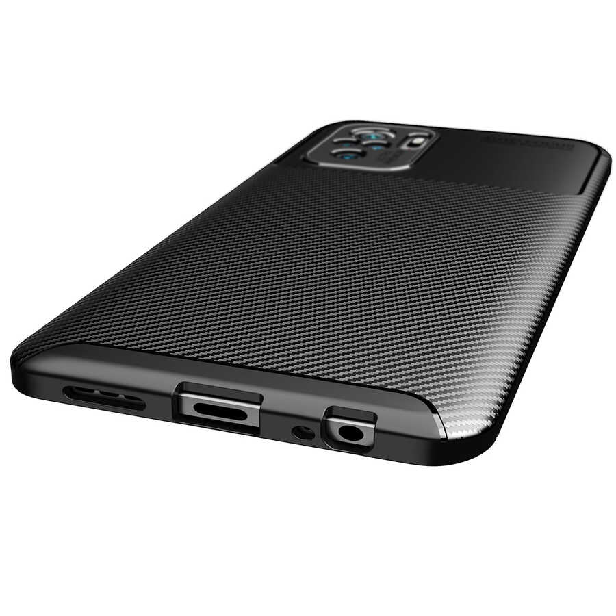 Xiaomi Redmi Note 10S Kılıf Zore Negro Silikon Kapak Kahverengi
