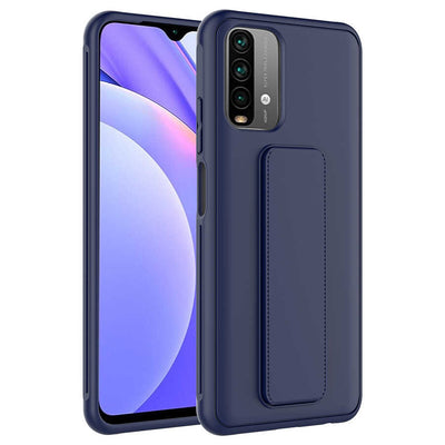 Xiaomi Redmi Note 10S Kılıf Zore Qstand Kapak Lacivert