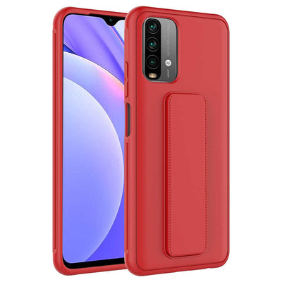 Xiaomi Redmi Note 10S Kılıf Zore Qstand Kapak Kırmızı