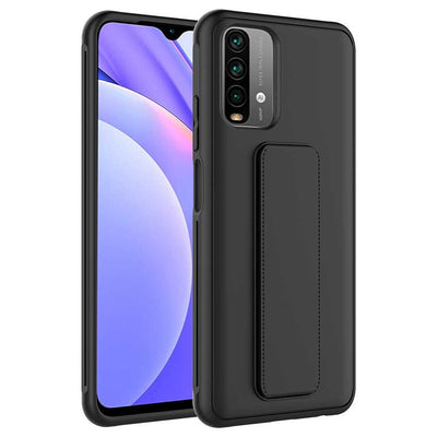 Xiaomi Redmi Note 10S Kılıf Zore Qstand Kapak Siyah