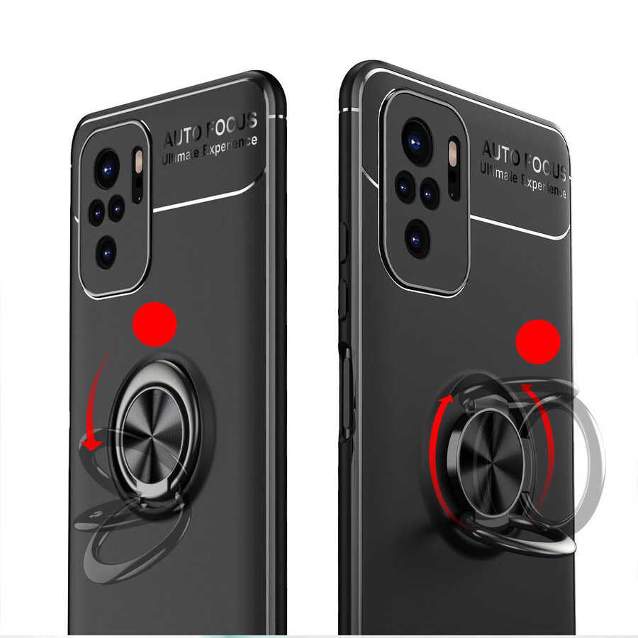 Xiaomi Redmi Note 10S Kılıf Zore Ravel Silikon Kapak Siyah-Mavi