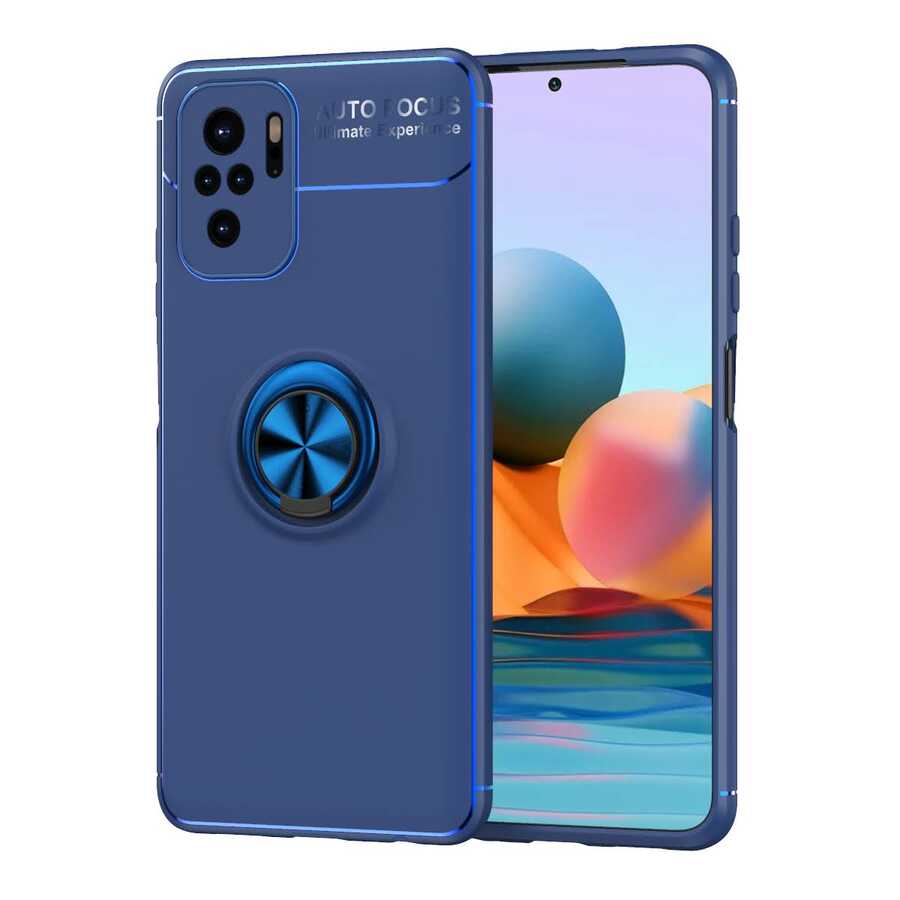 Xiaomi Redmi Note 10S Kılıf Zore Ravel Silikon Kapak Mavi
