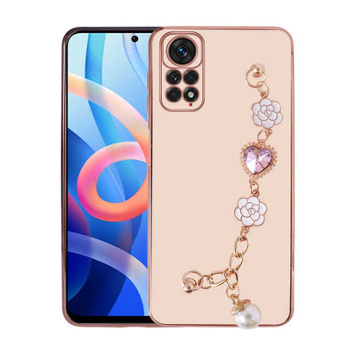 Xiaomi Redmi Note 11 Global Kılıf El Tutamaçlı Kamera Korumalı Zore Taka Silikon Kapak Pembe