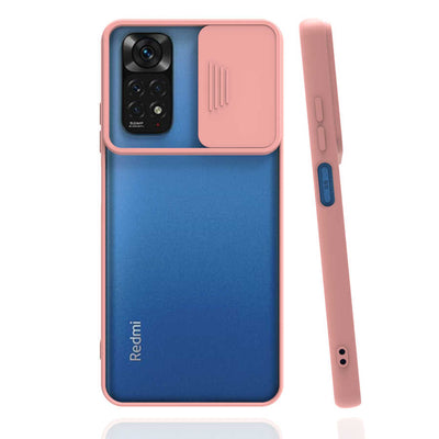 Xiaomi Redmi Note 11 Global Kılıf Zore Lensi Kapak Pembe Açık
