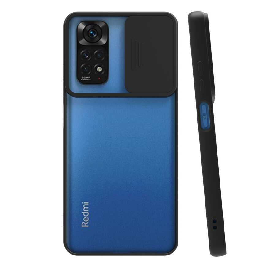 Xiaomi Redmi Note 11 Global Kılıf Zore Lensi Kapak Siyah