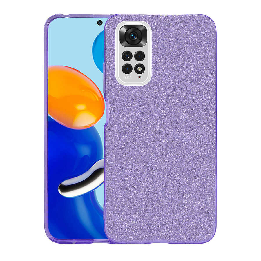 Xiaomi Redmi Note 11 Global Kılıf Zore Shining Silikon Mor