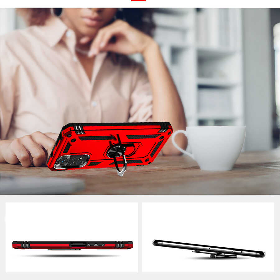 Xiaomi Redmi Note 11 Global Kılıf Zore Vega Kapak Mavi