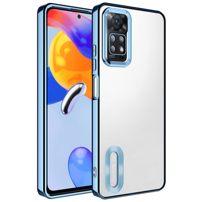 Xiaomi Redmi Note 11 Pro 5G Kılıf Kamera Korumalı Logo Gösteren Zore Omega Kapak Sierra Mavi