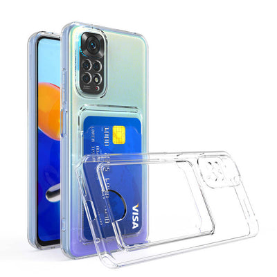 Xiaomi Redmi Note 11 Pro 5G Kılıf Kartlıklı Şeffaf Zore Setra Clear Silikon Kapak Renksiz