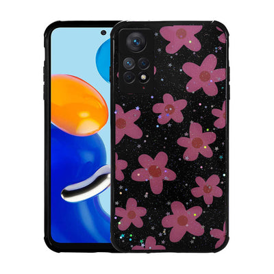 Xiaomi Redmi Note 11 Pro 5G Kılıf Simli Desenli Kamera Korumalı Parlak Zore Popy Kapak Çiçek