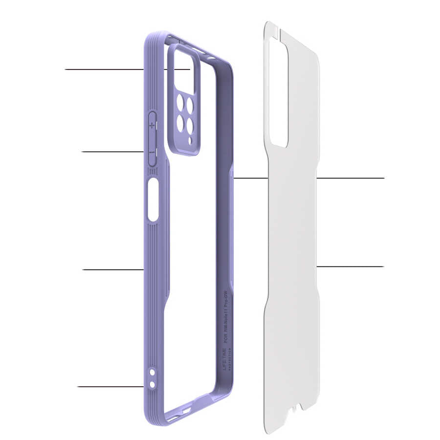 Xiaomi Redmi Note 11 Pro 5G Kılıf Zore Parfe Kapak Mor