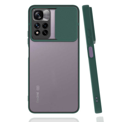 Xiaomi Redmi Note 11 Pro Plus 5G Kılıf Zore Lensi Kapak Koyu Yeşil