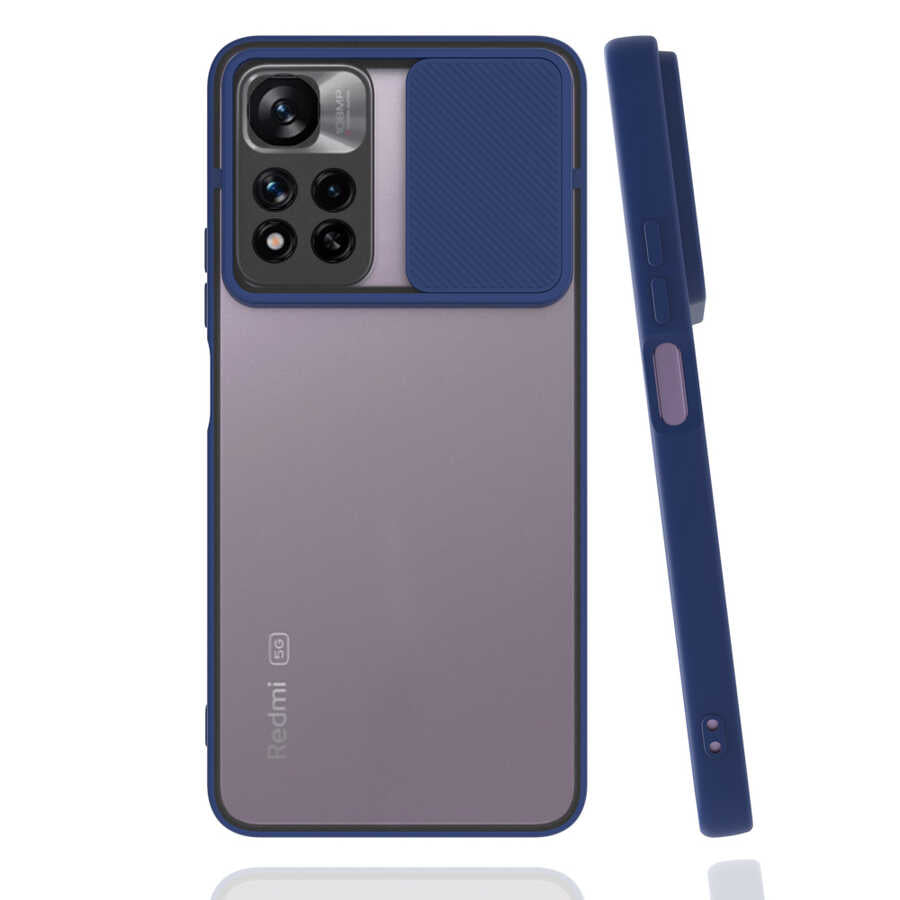 Xiaomi Redmi Note 11 Pro Plus 5G Kılıf Zore Lensi Kapak Lacivert