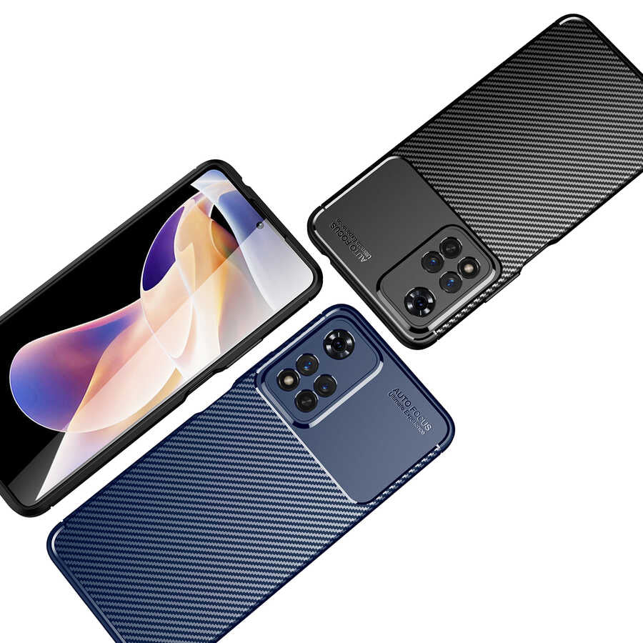 Xiaomi Redmi Note 11 Pro Plus 5G Kılıf Zore Negro Silikon Kapak Lacivert