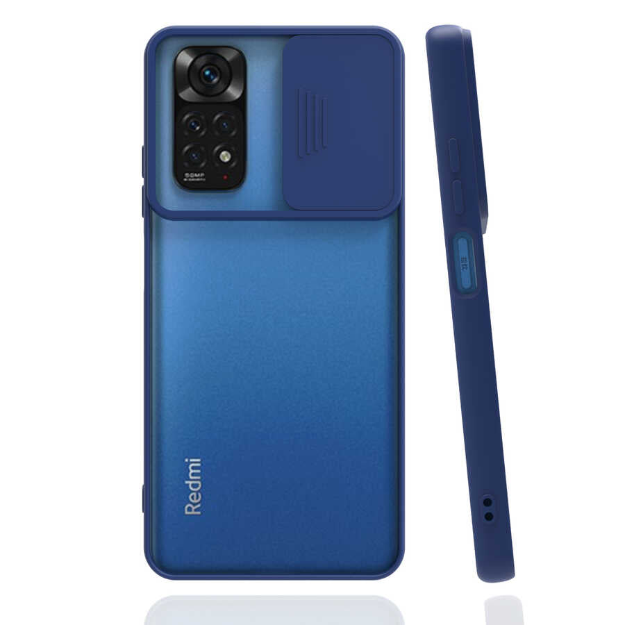 Xiaomi Redmi Note 11S Global Kılıf Zore Lensi Kapak Lacivert