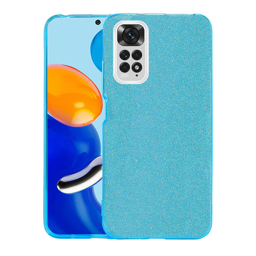 Xiaomi Redmi Note 11S Global Kılıf Zore Shining Silikon Gümüş