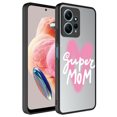 Xiaomi Redmi Note 12 4G Kılıf Aynalı Desenli Kamera Korumalı Parlak Zore Mirror Kapak Kalp