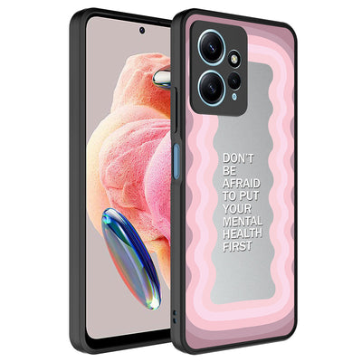 Xiaomi Redmi Note 12 4G Kılıf Aynalı Desenli Kamera Korumalı Parlak Zore Mirror Kapak Ayna