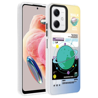 Xiaomi Redmi Note 12 4G Kılıf Desenli Zore Dragon Sert Kapak Gezegen