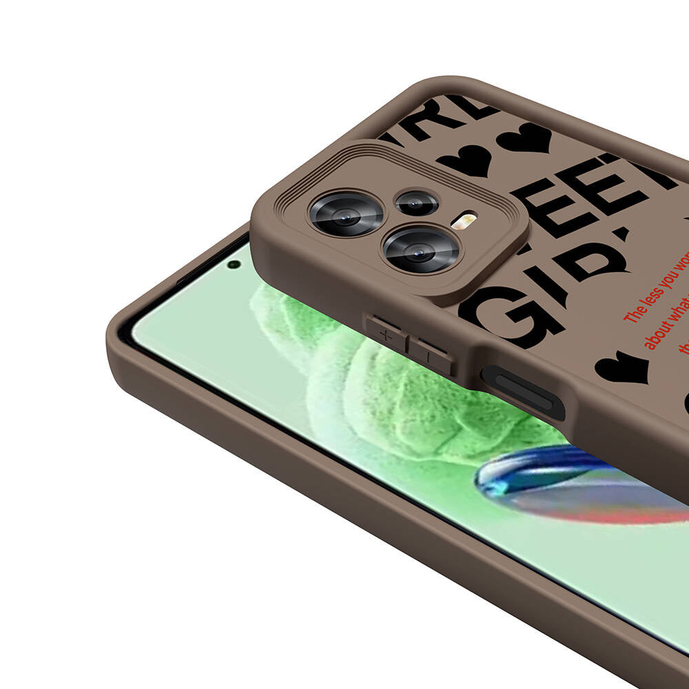 Xiaomi Redmi Note 12 5G Kılıf Kamera Korumalı Baskılı Arka Yüzey Zore Klas Kapak Beyaz