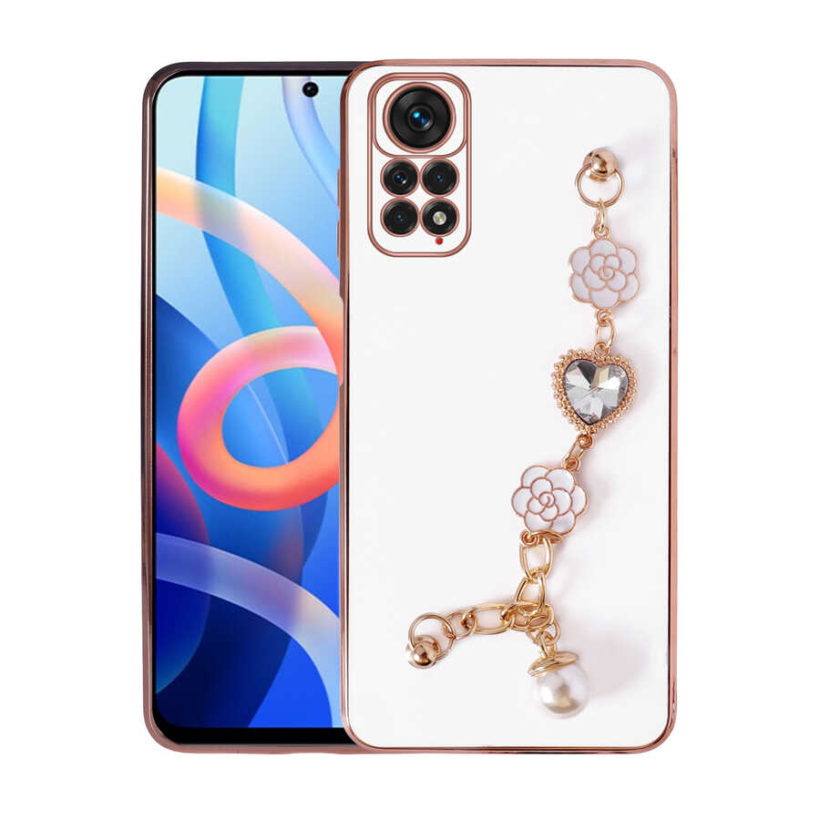 Xiaomi Redmi Note 12 Pro 4G Kılıf El Tutamaçlı Kamera Korumalı Zore Taka Silikon Kapak Beyaz