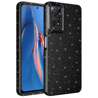 Xiaomi Redmi Note 12 Pro 4G Kılıf Kamera Korumalı Simli Lüks Zore Koton Kapak Siyah