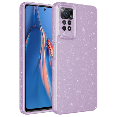 Xiaomi Redmi Note 12 Pro 4G Kılıf Kamera Korumalı Simli Lüks Zore Koton Kapak Lila