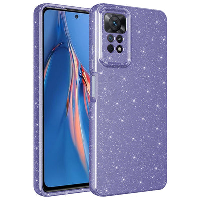 Xiaomi Redmi Note 12 Pro 4G Kılıf Kamera Korumalı Simli Lüks Zore Koton Kapak Mor