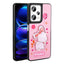 Xiaomi Redmi Note 12 Pro 5G Kılıf Parlayan Kabartmalı İkonik Figürlü Zore Amas Silikon Kapak Pembe
